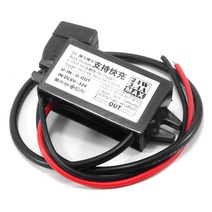 시거잭 인버터 차량용 DC 벅 컨버터 모듈 6-32V 24W USB 스텝 다운 전원 출력 어댑터 공급 장치 24W/3.4A 5V/3.4A 9V/2.5A 12V/2A, [01] Black