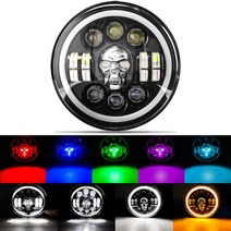 지프 튜닝 용품 7인치 Led 헤드 라이트 12V 24V Hi Lo 자동차 조명 랭글러 Hummer 오토바이 SUV 트럭 픽업 왜건 UTB Offroad 4x4, [19] 1PC Skull Head, [19] 1PC Skull Head