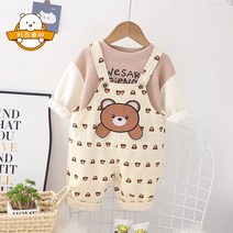 키즈송이 2023년 남아 멜빵상하복 세트 남아 여아 봄 멜빵바지 세트복 아동상하복 세트