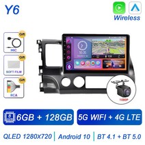 자동차 관련제품 멀티미디어 비디오 플레이어 내비게이션 GPS 무선 안드로이드 오토 스테레오 2Din 4G 와이, 10 8CORE 6G 128G CAM