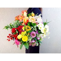 유스풀몰 퍼스널 꽃다발 꽃 생화택배 꽃배달싼곳, 중형, 옐로우
