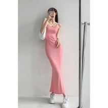 큰 키 원피스 끈나시 어깨끈 슬립 롱원피스 신혼여행
