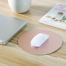 에르고디자인 알루미늄 서클 엣지 마우스패드, 로즈골드, 1개