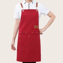 풀팟 다용도 바리스타 방수앞치마 1P 공방앞치마 주방앞치마, 레드