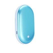 충전식 손난로 5200mAh 미니 포켓 히터 USB 휴대패드 모바일 전원 겨울 여행 캠핑 야외, Blue 2400mA