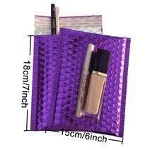 TailStar 안전봉투 50PCS 홀로그램 금속 버블 메일러 글 래 머 실버 음영 호 일 쿠션 웨딩 가방 패딩 봉투, [23] Purple15x18cm