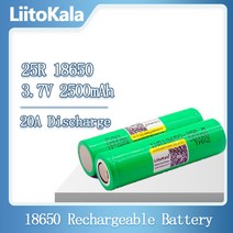 LiitoKala 충전식 리튬 배터리 손전등용 배터리에 적합 INR18650 25R 18650 2500mAh 20A, [06] 10pcs