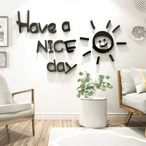 인테리어 아크릴거울 안전 포인트 붙이는 벽장식 인테리어소품, HaveaNiceDay(대)블랙