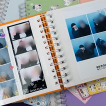 리프 접착식 포토북 네컷앨범 25매 최대100장 보관가능, 스카이