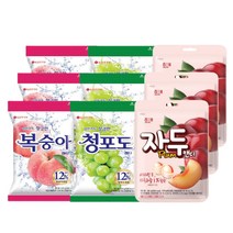 롯데 청포도캔디 153g 1개 + 복숭아캔디 153g 1개 + 해태 자두캔디 130g 1개, 3세트(총9개)
