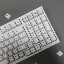 131 키 미니멀리스트 화이트 캡 맥 스타일 체리 프로파일 PBT Mx 스위치 기계식 키보드, 01 Only Keycaps, 02 Pack by paper box