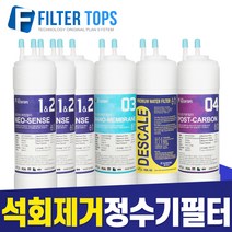 필터탑스 고품질 프리미엄 GOLD 석회제거 정수기필터 세트, 선택01_8인치 한방향 전체세트(1+1+1+1=4개)