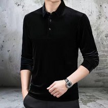 가을 겨울 2021 골드 벨벳 얇은 옷 깃 스웨터 남성 긴팔 티셔츠 저지 니트 따뜻한 스웨터 조수