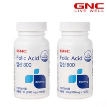 [지앤씨] [GNC] 엽산 800 (100정) 100일분x2병, 상세 설명 참조, 상세 설명 참조