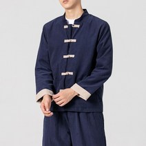삼베옷 남성 개량 한복 정장 도포 남자 승복 코듀로이 코트 남 추동 루즈핏 빈티지 차이나 개량 한복 남성 자켓 중국식 상의
