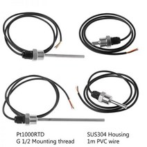 전자부품 DS18B20 디지털 온도 센서 G1/2 quot나사 프로브 직경 7mm 1m PVC 3 코어 와이어 SUS304 스테인레스 스틸 쉘 l30mm-l150mm XJ8, 100mm, 1개, 단일