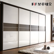 보루네오 30cm 바이엘 슬라이딩 붙박이장 미닫이 가구 거실 안방 맞춤시공 제작 내부 슬라이드9자 10자 11자 12자, 펄 화이트 30cm