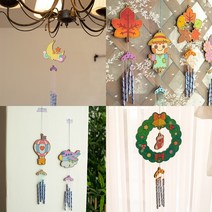 [바이위즈] 나무 풍경 튜브벨 만들기 우드 DIY 공예 색칠 놀이 종 돌봄 교실 우드 공예 어린이 인테리어 소품 현관 문, 튜브벨(한복)+스티커선물