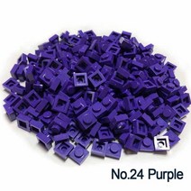 더치커피 메이커 Smartable 플레이트 1x1 빌딩 블록 MOC 부품 DIY 로고 픽셀 아트 QR 코드 벽돌 모자이크, 24 Purple 24