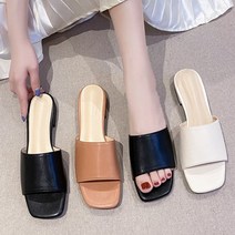 오너클랜 여성슬리퍼 6cm 미들힐 뮬 슬리퍼 여자 여름샌들