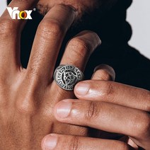 Antique Viking Celtic Knot Men Ring Oxidized Stainless Steel Nordic YHWH Theologica [C00014659]