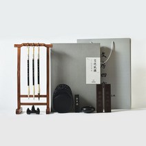 고급스러운 서예키트 문방사우 민화 먹 지필묵연 캘리그라피 동양화 붓 글씨 벼루, 기본형 향단나무