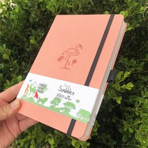 BUKE 5X5mm 저널 도트 그리드 노트북 160 페이지 크기 5.7X8.2 인치 160Gsm 매우 두꺼운 대나무 종이 DIY 부조 플래너 시간관리플래너, 160 NUMBERED PAGES, 26 flamingo