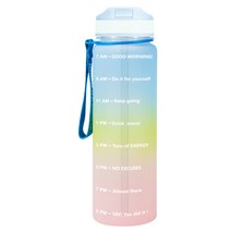 BuildLife 물병 1L 32oz 휴대용 체육관 누출 방지 피트니스 주전자 트라이탄 빨대 자전거 병 음료 용기 주전자 BPA 무료 스포츠 물병, 1리터 32온스, 청황분