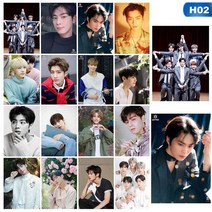 아이돌응원봉 커버 꾸미기 16 개/대 Kpop 아스트로 미니 앨범 카드 스티커 HD Photocard, [02] H02