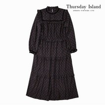 [써스데이아일랜드] [Thursday Island] 여성 플라워 프릴 넥리본 롱원피스(T2