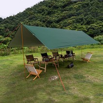 메이리앤 실타프 실버코팅 렉타타프 감성캠핑, 그린/3*3/폴대포함