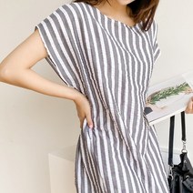 와일드펫 여성 쿨 썸머 드림 스트라이프 롱 원피스 루즈핏