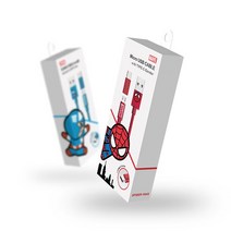 마블 usb 고속 충전기 2in1 충전 케이블 5핀 c타입 1m, 캡틴아메리카