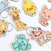 민화샵 민화 열쇠고리 우드 팬시 키링, 기린