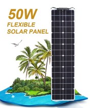 [해외]50w 패널 유연한 150w 패널 태양 200w 방수 좁은 Monocrystalline 태양 전지 패널 캠핑 자동차 발전기에 대 한 12v 24v