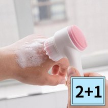 2+1 고품질의 모공세안브러쉬 부드러운 미세 브러쉬코모공브러쉬 블랙헤드브러쉬 일회용해면 얼굴마사지기구 얼굴주름리프팅 코칫솔 세안거품기 전동클렌져 휴대용 유아, 본상품