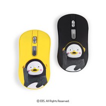 펭수 저소음 무선 마우스 VSA-WLMOUSE20, 블랙