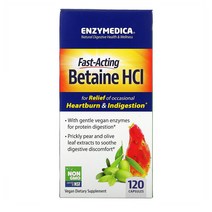 Enzymedica Betaine 베타인 1300mg 120캡슐 1개, 3개