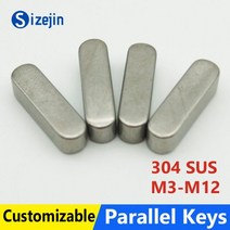 R핀 스냅핀 고정핀 평행 키 핀 304 스테인레스 스틸 A2 라운드 엔드 플랫 M3 M4 M5 M6 M8 M10 M12 스퀘어 바 10개 295198, M8x7x20