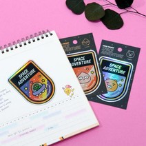 카카오프렌즈 스페이스 홀로그램 엠블럼 스티커, 어피치