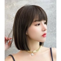 오컬트몰 고퀄리티 고열사 소재 숏단발 전체가발 숏컷 칼단발, 1, 블랙브라운 & 그레이