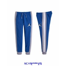 플레이키즈프로 23년 봄신상(NC 수원터미널점)-쥬니어사이즈-프렌치테리 소재-점프맨 로고와 사이드 컬러블럭으로 포인트를 준 조거팬츠(N231PT358P-BL)