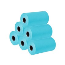 카드단말기용지 6롤 다채로운 감열지 라벨 스티커 57x30mm 모바일 BT 프린터 POS 영수증 Peripage Paperang, 03 Blue