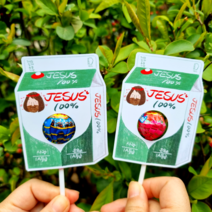 위드지저스 (갓월드) 예수님 사탕전도지8 (JESUS 100퍼센트) 10매 전도용품 전도지 교회학교 예수님전도지, 1.스티커없음