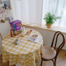 레인보우하우스 휘브체크식탁보 3colors, 옐로우6인용