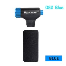자전거휴대용펌프 WEST BIKING-미니 자전거 펌프 알루미늄 합금 경량 160PSI 슈레이더 프레스타 핸들 팽창, 10 CO2 082 Blue