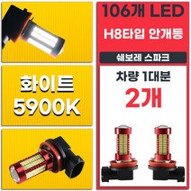 쉐보레 스파크 H8 타입 화이트 5900K LED 안개등 좌우 2개 세트