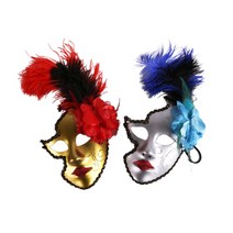 아이케이 플라워 타조가면 귀여운 할로윈 마스크 깃털, 플라워 타조가면 [화이트]