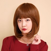 프리티레이디 금잔디 C컬 단발머리 여성 가발 통가발 전체가발 패션가발 미용가발, 01내츄럴블랙, 1개