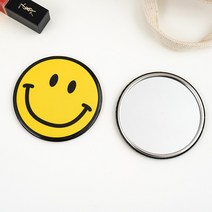 코메샵 스마일 손거울 휴대용 9cm 원형 미니거울